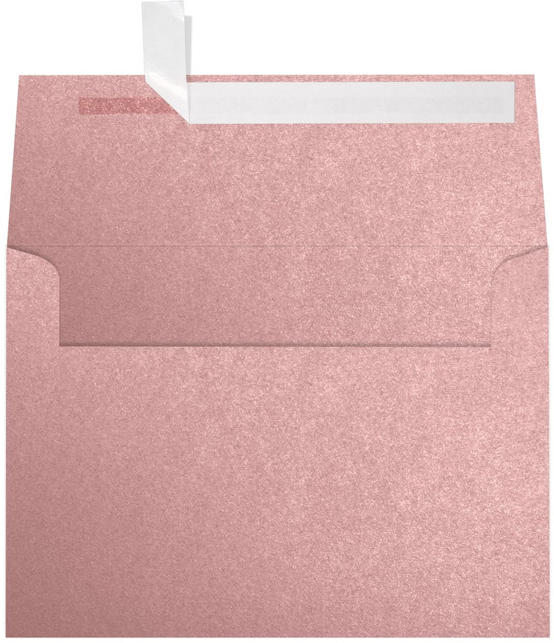 LUXPaper A7 Invitation Envelopes | Peel & Press | 5 1/4" x 7 1/4" | Misty Rose Metallic - Sirio Pearl | 84lb. Text | 50 Qty - Image 1